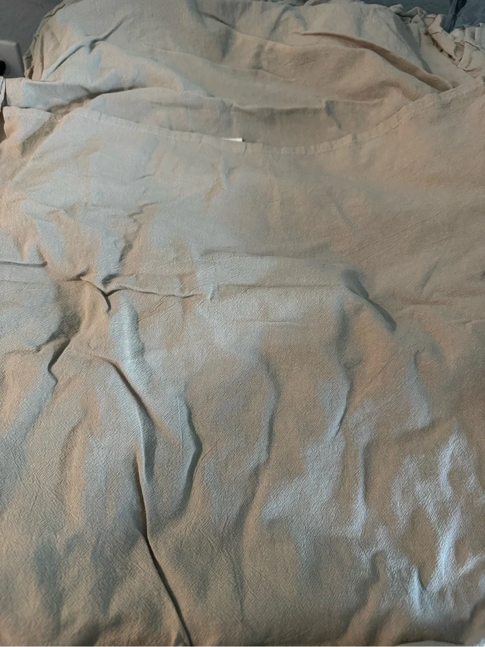 Olive Green Ruffled Pillow Shams with Cream Trim